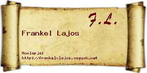 Frankel Lajos névjegykártya
